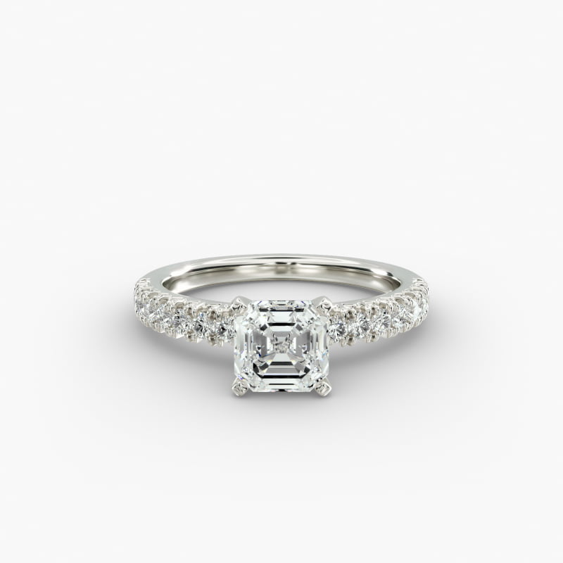 French Pavé Diamond Engagement Ring in Platinum (1/4 ct. tw.)