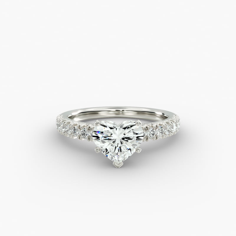 French Pavé Diamond Engagement Ring in 14k White Gold (1/4 ct. tw.)