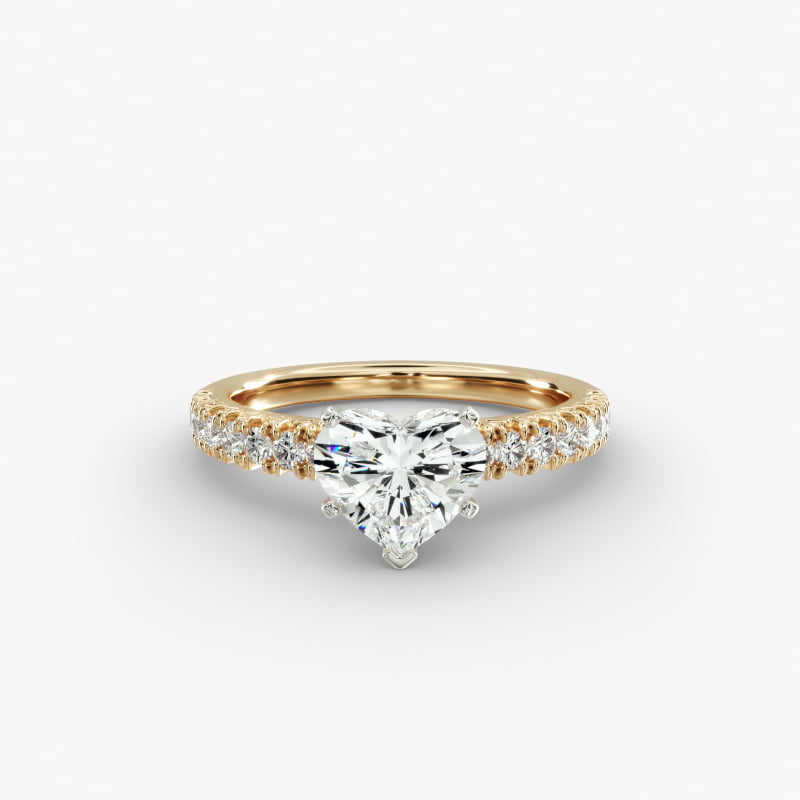 French Pavé Lab-Grown Diamond Engagement Ring in 14k Yellow Gold (1/4 ct. tw.)