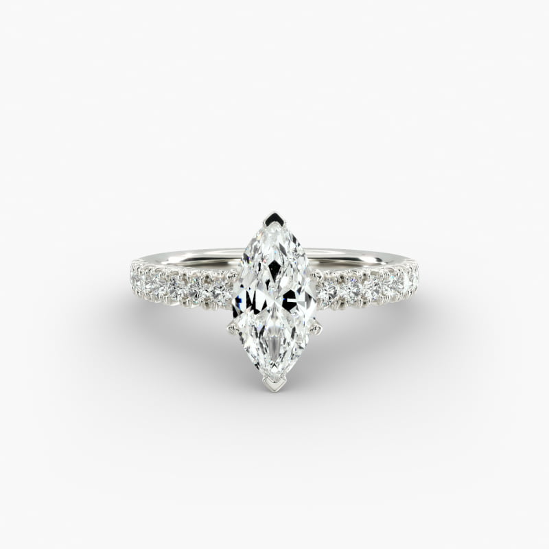 French Pavé Diamond Engagement Ring in Platinum (1/4 ct. tw.)