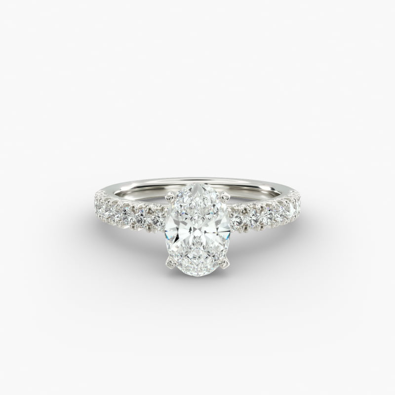 French Pavé Diamond Engagement Ring in Platinum (1/4 ct. tw.)