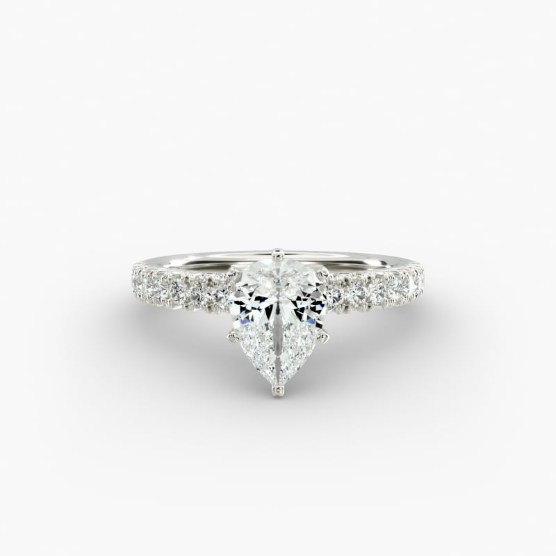 French Pavé Diamond Engagement Ring in Platinum (1/4 ct. tw.)