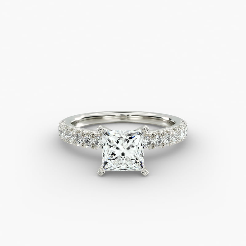 French Pavé Diamond Engagement Ring in 14k White Gold (1/4 ct. tw.)