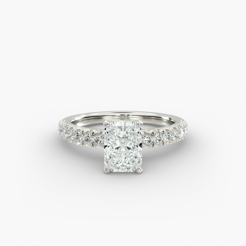 French Pavé Diamond Engagement Ring in Platinum (1/4 ct. tw.)