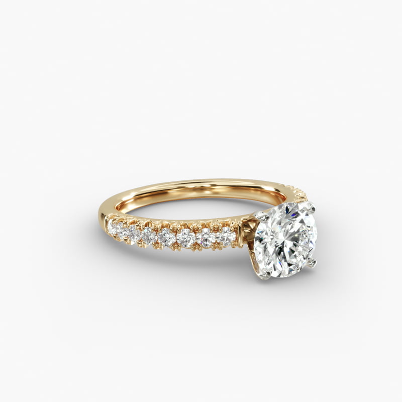 French Pavé Diamond Engagement Ring in 14k Yellow Gold (1/4 ct. tw.)