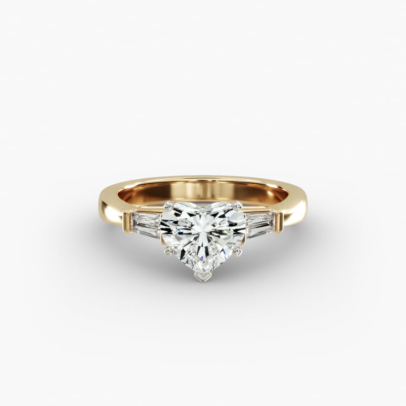 Tapered Baguette Lab-Grown Diamond Engagement Ring in 14K Yellow Gold