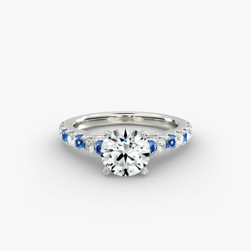 Riviera Pavé Sapphire and Diamond Engagement Ring in Platinum