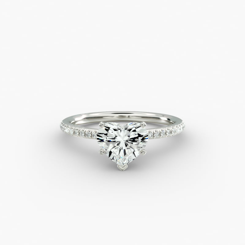 Petite Micropavé Diamond Engagement Ring in 14k White Gold (1/10 ct. tw.)