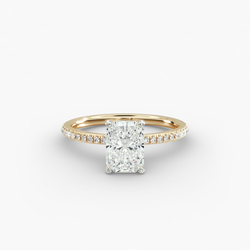 Petite Micropavé Lab-Grown Diamond Engagement Ring in 14k Yellow Gold (1/10 ct. tw.)