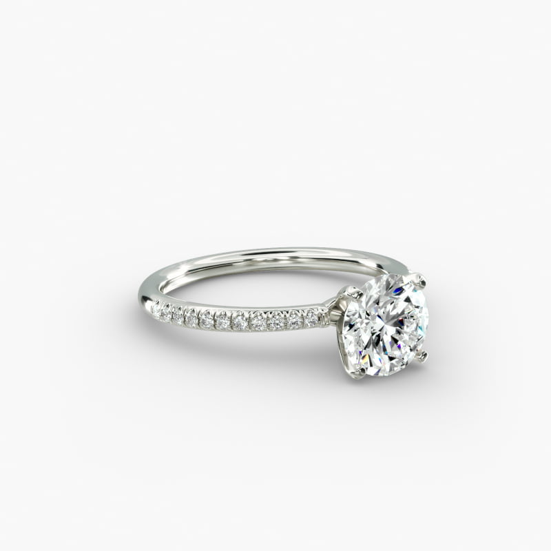 Petite Micropavé Diamond Engagement Ring in 14k White Gold (1/10 ct. tw.)