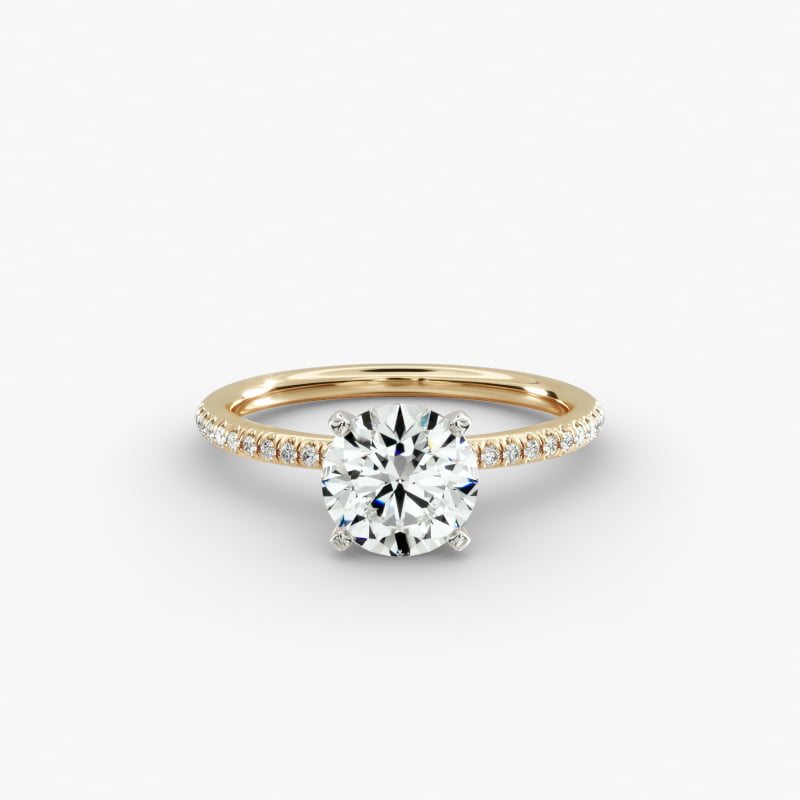 Petite Micropavé Diamond Engagement Ring in 14k Yellow Gold (1/10 ct. tw.)