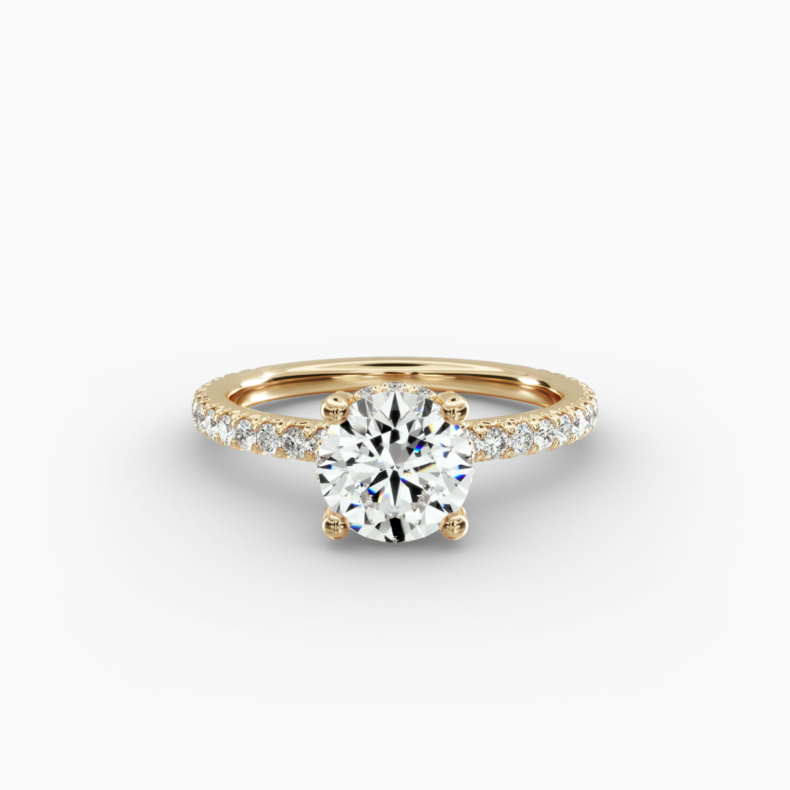 Blue Nile Studio Petite French Pavé Crown Diamond Engagement Ring 