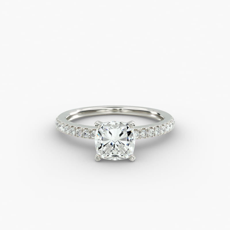 Riviera Pavé Diamond Engagement Ring in 14k White Gold (1/6 ct. tw.)