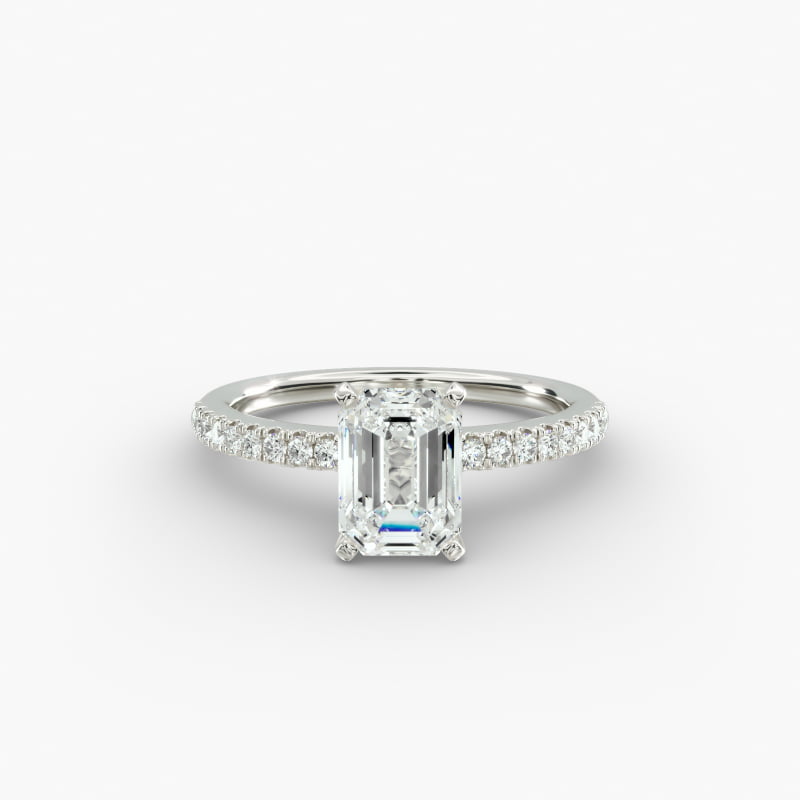 Riviera Pavé Diamond Engagement Ring in 14k White Gold (1/6 ct. tw.)