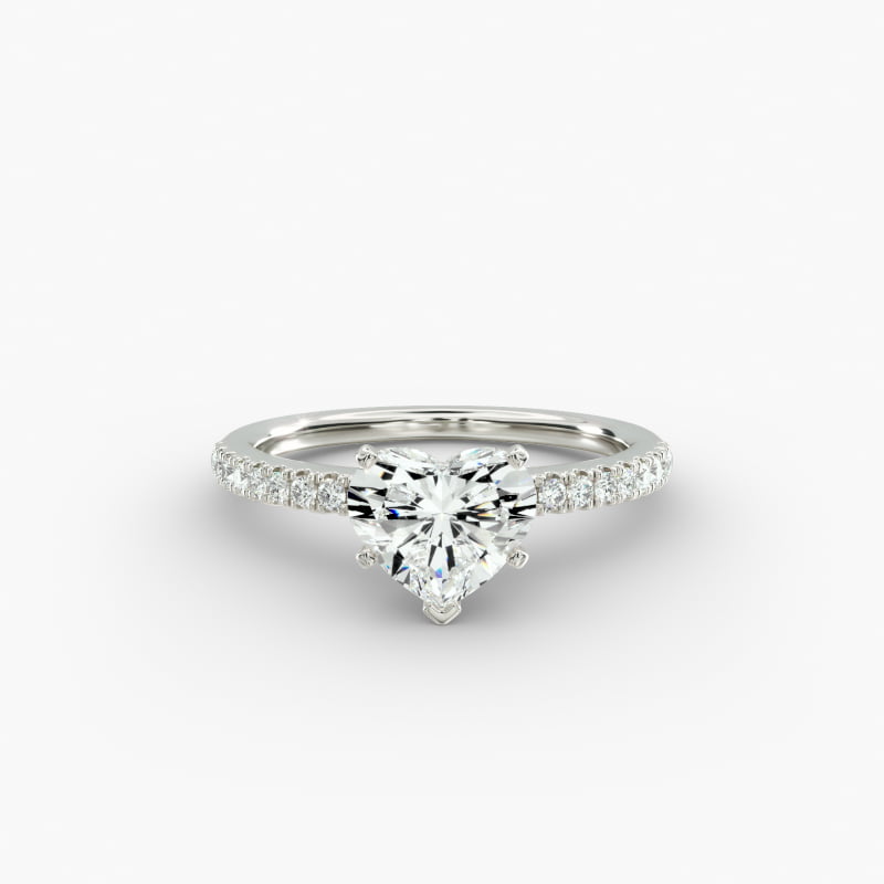 Riviera Pavé Diamond Engagement Ring in 14k White Gold (1/6 ct. tw.)