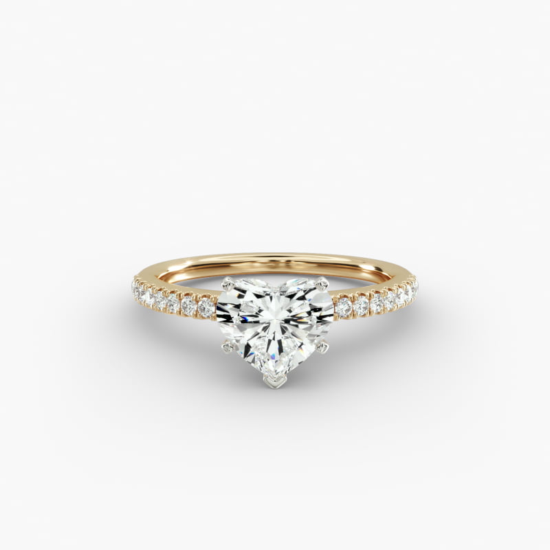 Riviera Pavé Lab-Grown Diamond Engagement Ring in 14K Yellow Gold (1/6 ct. tw.)