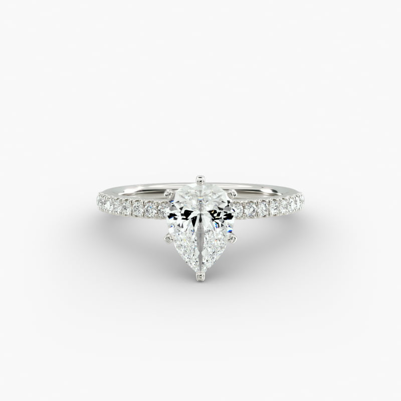Riviera Pavé Lab-Grown Diamond Engagement Ring in Platinum (1/6 ct. tw.)