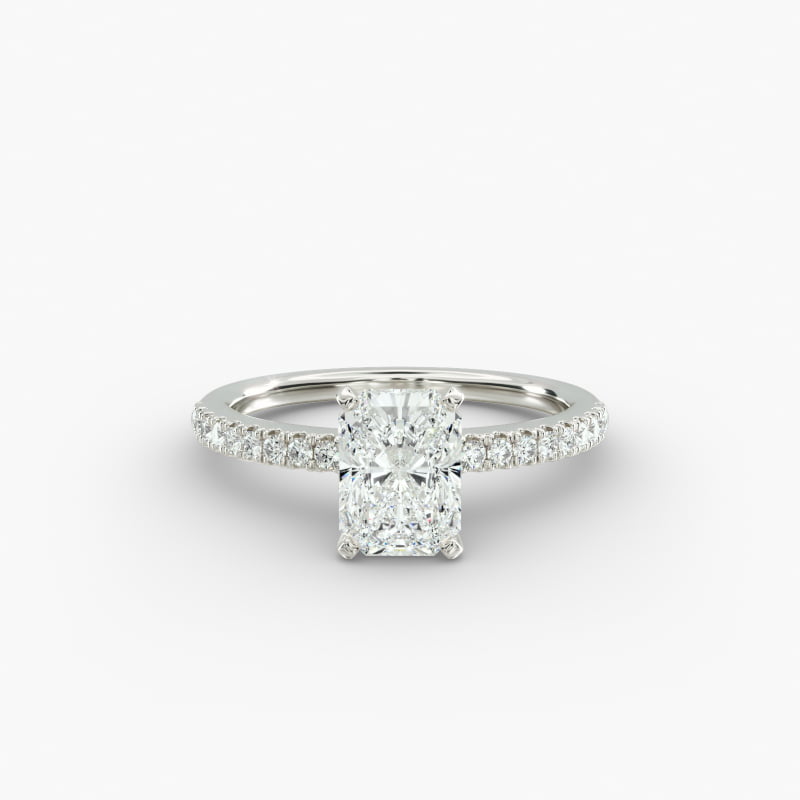 Riviera Pavé Diamond Engagement Ring in 14k White Gold (1/6 ct. tw.)