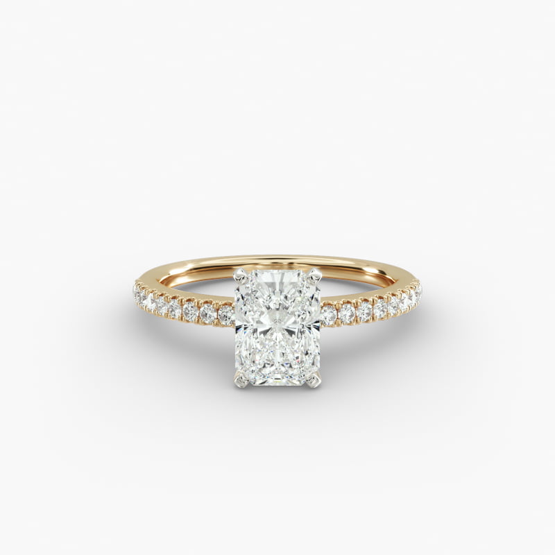 Riviera Pavé Lab-Grown Diamond Engagement Ring in 14K Yellow Gold (1/6 ct. tw.)