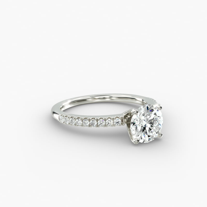 Riviera Pavé Diamond Engagement Ring in 14k White Gold (1/6 ct. tw.)