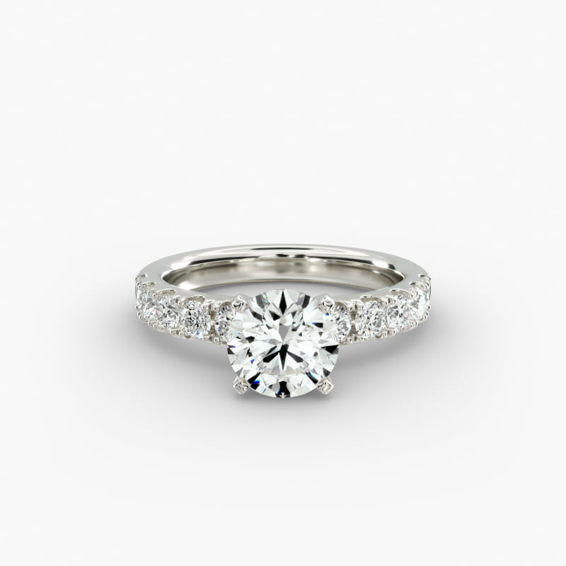 Riviera Pavé Diamond Engagement Ring in 14k White Gold (5/8 ct. tw.)