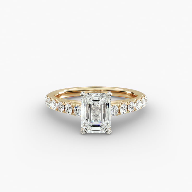 Riviera Cathedral Pavé Lab-Grown Diamond Engagement Ring in 14K Yellow Gold (1/2 ct. tw.)