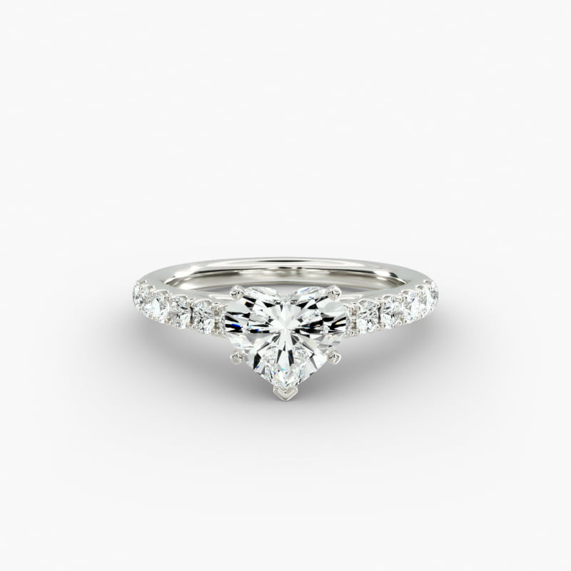 Riviera Cathedral Pavé Diamond Engagement Ring in 14k White Gold (1/2 ct. tw.)