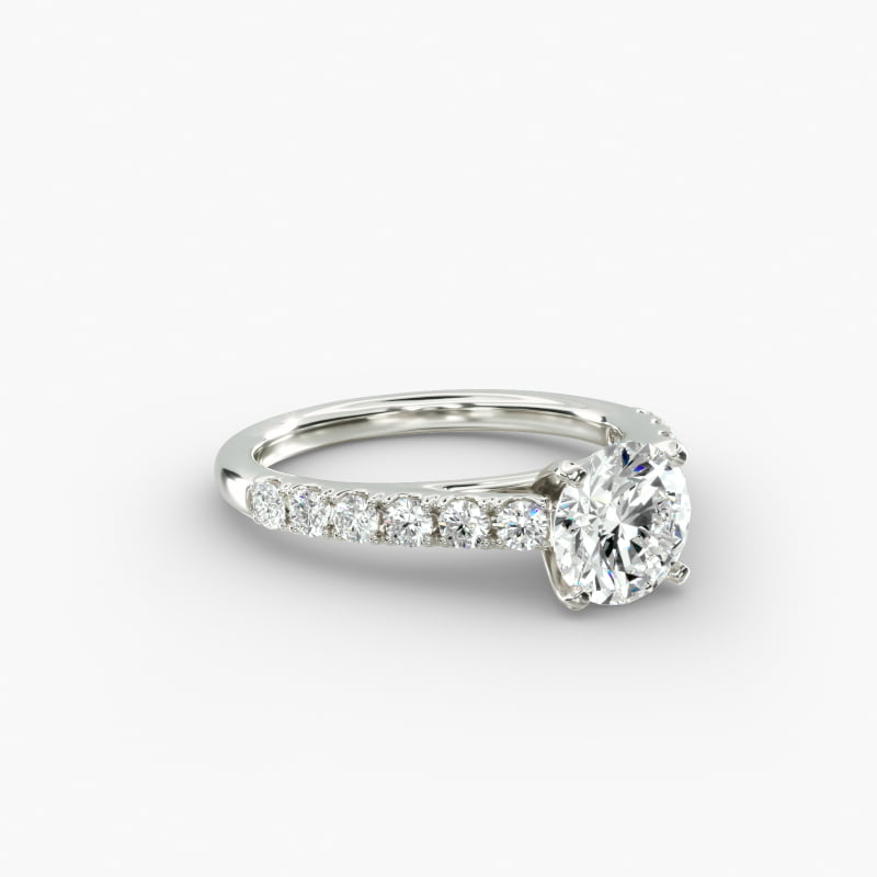 Riviera Cathedral Pavé Diamond Engagement Ring in Platinum (1/2 ct. tw.)