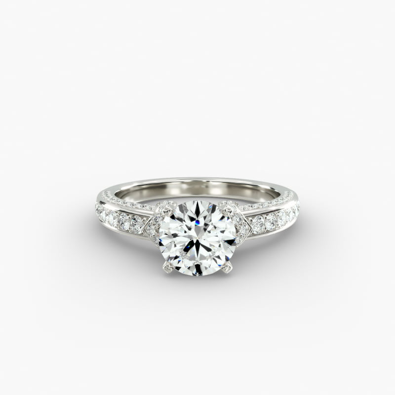 Blue Nile Studio Imperial Micropavé Diamond Engagement Ring in Platinum (3/8 ct. tw.)