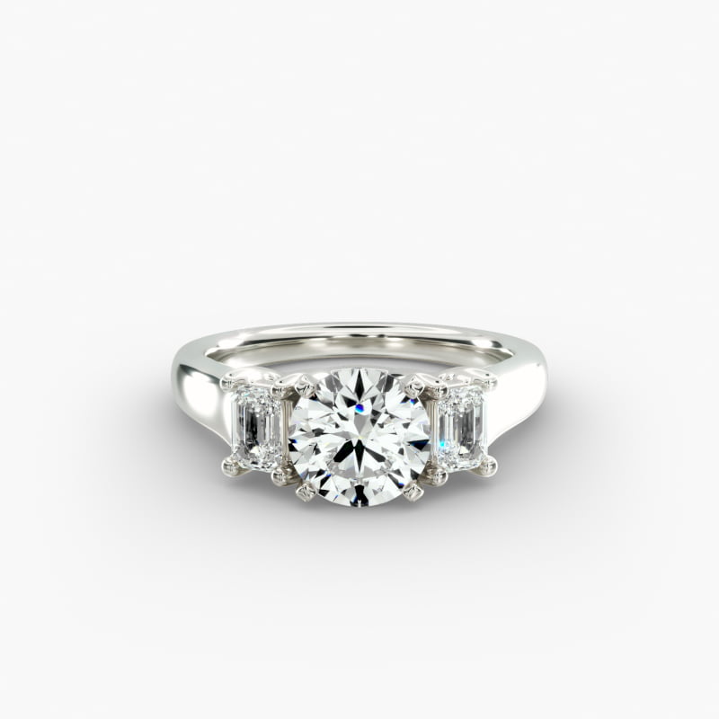 ZAC ZAC POSEN Three-Stone Emerald-Cut Diamond Engagement Ring in Platinum (1/3 ct tw.)
