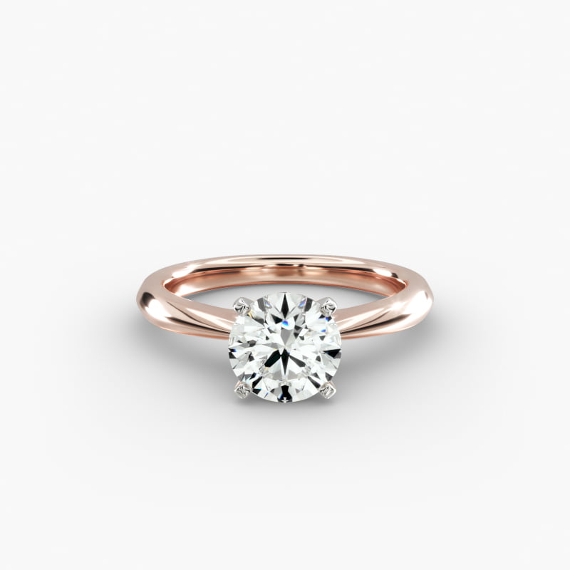 ZAC ZAC POSEN Knife-Edge Solitaire Engagement Ring in 14k Rose Gold