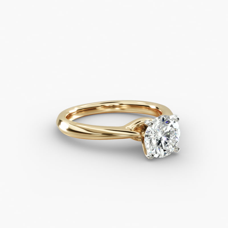 ZAC ZAC POSEN Knife-Edge Solitaire Engagement Ring in 18k Yellow Gold