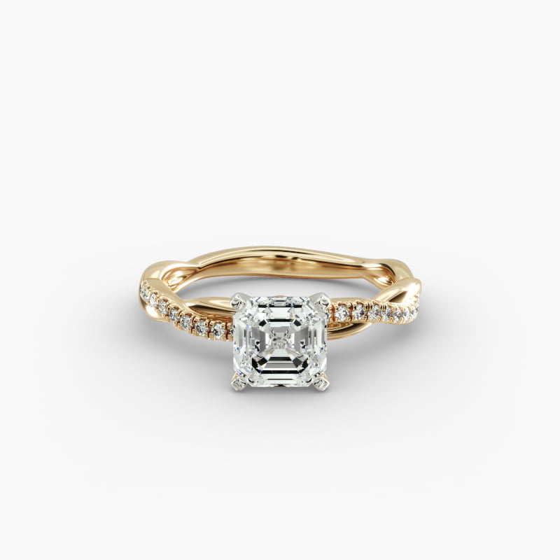 Petite Twist Lab-Grown Diamond Engagement Ring in 14k Yellow Gold (1/10 ct. tw.)