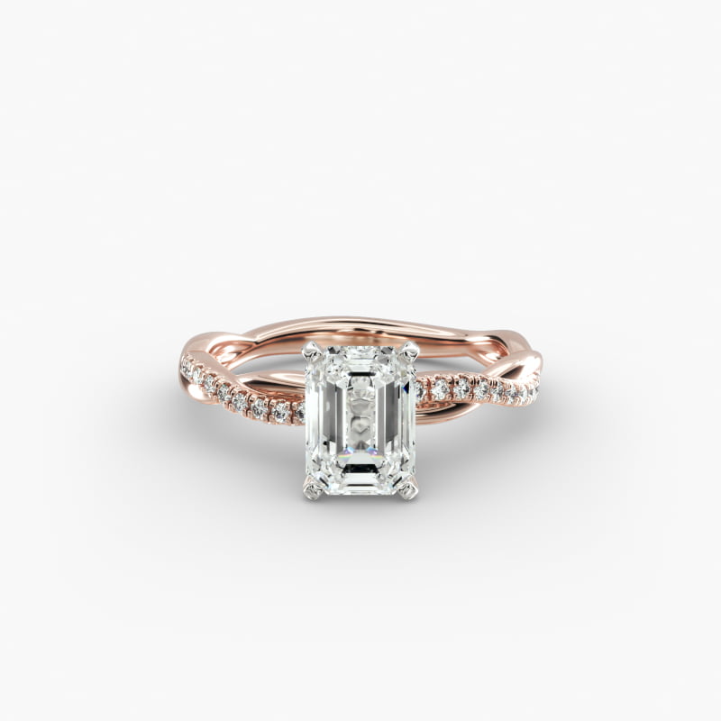 Petite Twist Lab-Grown Diamond Engagement Ring in 14k Rose Gold (1/10 ct. tw.)