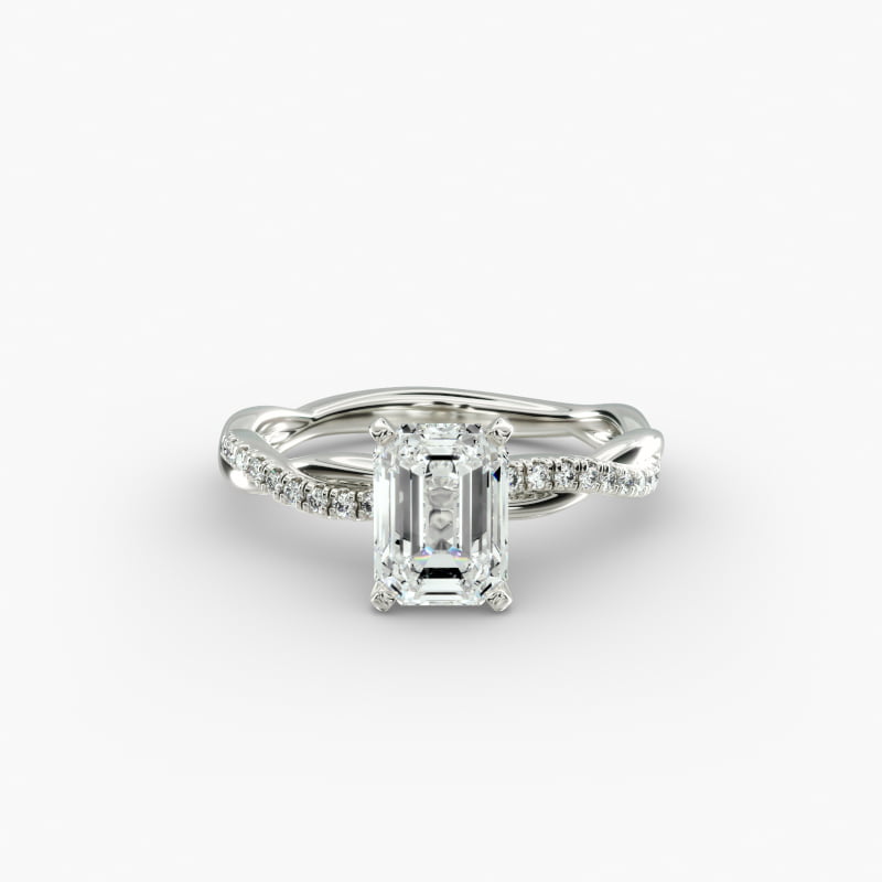 Petite Twist Diamond Engagement Ring in 14k White Gold (1/10 ct. tw.)
