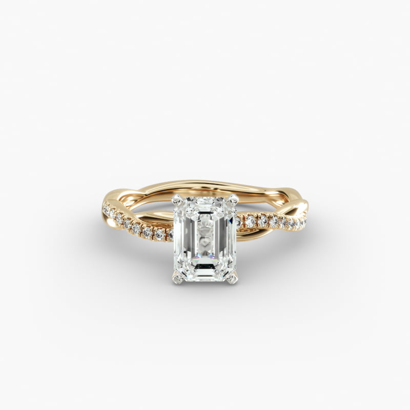Petite Twist Lab-Grown Diamond Engagement Ring in 14k Yellow Gold (1/10 ct. tw.)