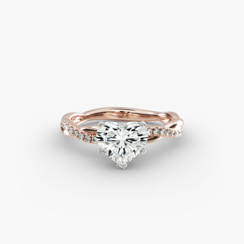 Petite Twist Lab-Grown Diamond Engagement Ring in 14k Rose Gold (1/10 ct. tw.)