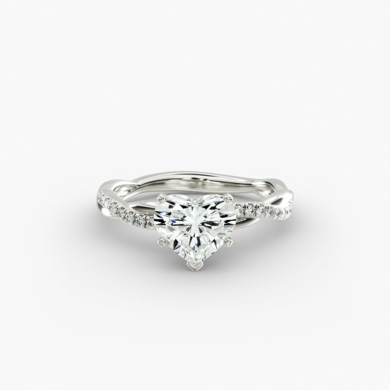Petite Twist Diamond Engagement Ring in 14k White Gold (1/10 ct. tw.)