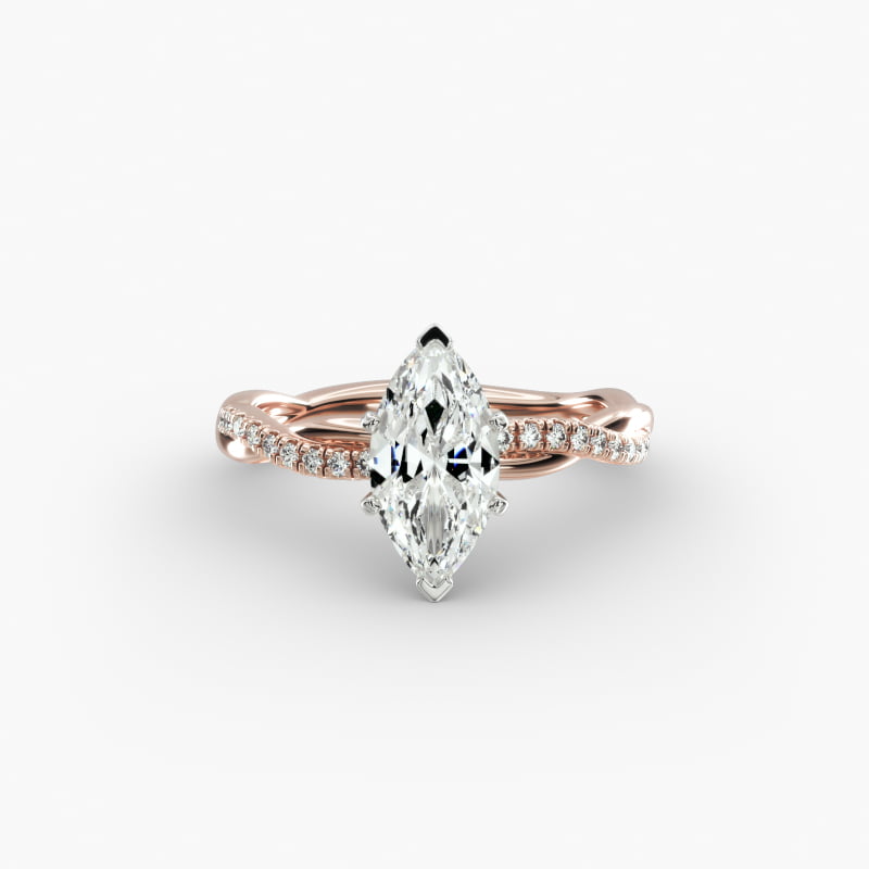 Petite Twist Lab-Grown Diamond Engagement Ring in 14k Rose Gold (1/10 ct. tw.)