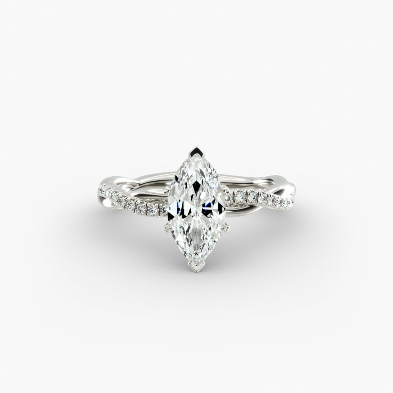 Petite Twist Diamond Engagement Ring in 14k White Gold (1/10 ct. tw.)