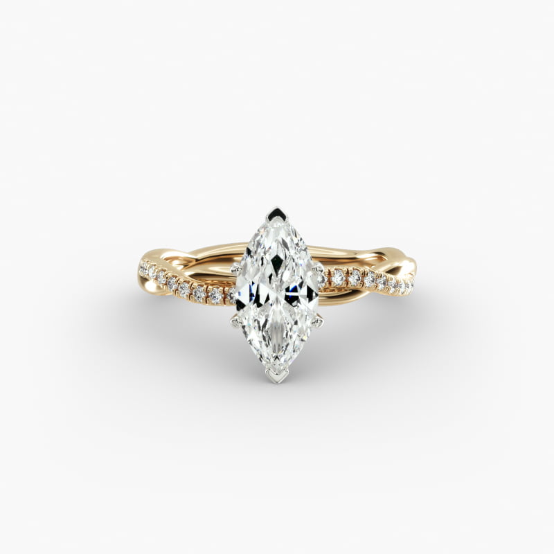 Petite Twist Lab-Grown Diamond Engagement Ring in 14k Yellow Gold (1/10 ct. tw.)