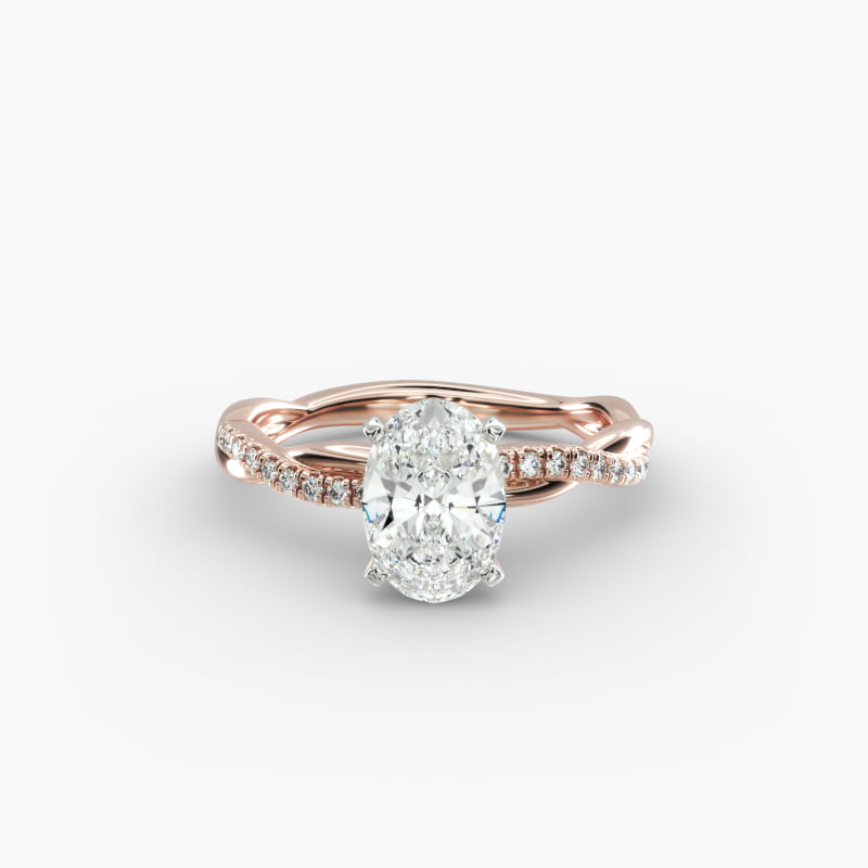 Petite Twist Lab-Grown Diamond Engagement Ring in 14k Rose Gold (1/10 ct. tw.)