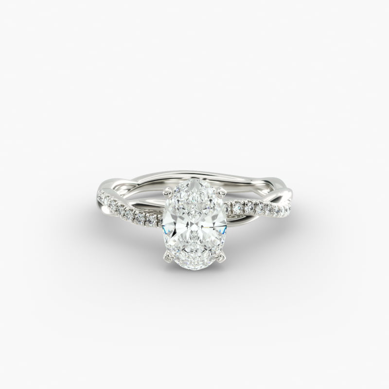 Petite Twist Diamond Engagement Ring in 14k White Gold (1/10 ct. tw.)