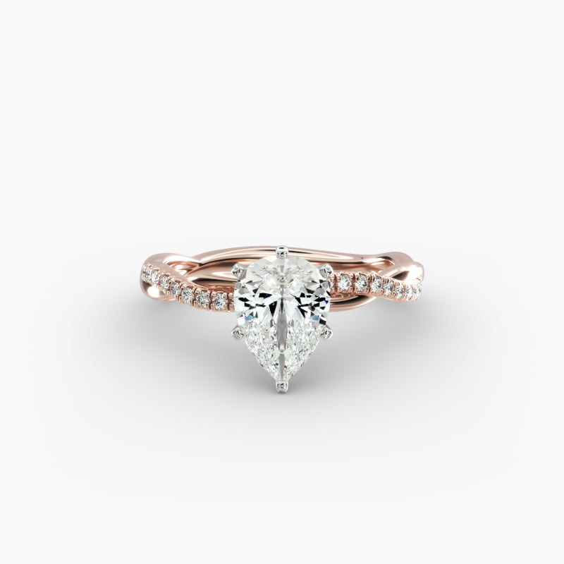 Petite Twist Lab-Grown Diamond Engagement Ring in 14k Rose Gold (1/10 ct. tw.)
