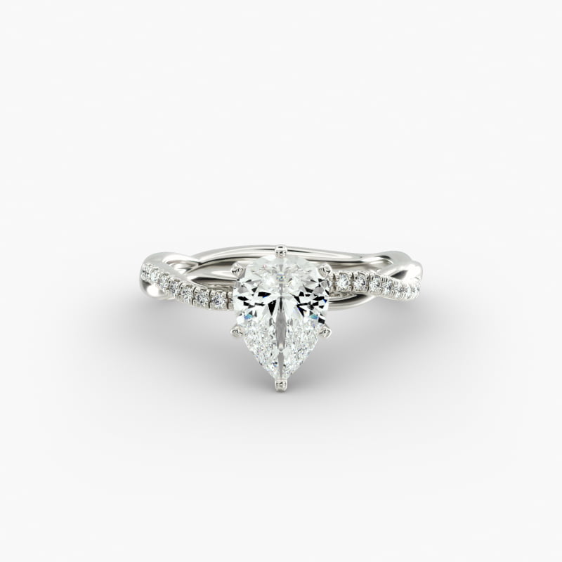 Petite Twist Diamond Engagement Ring in 14k White Gold (1/10 ct. tw.)