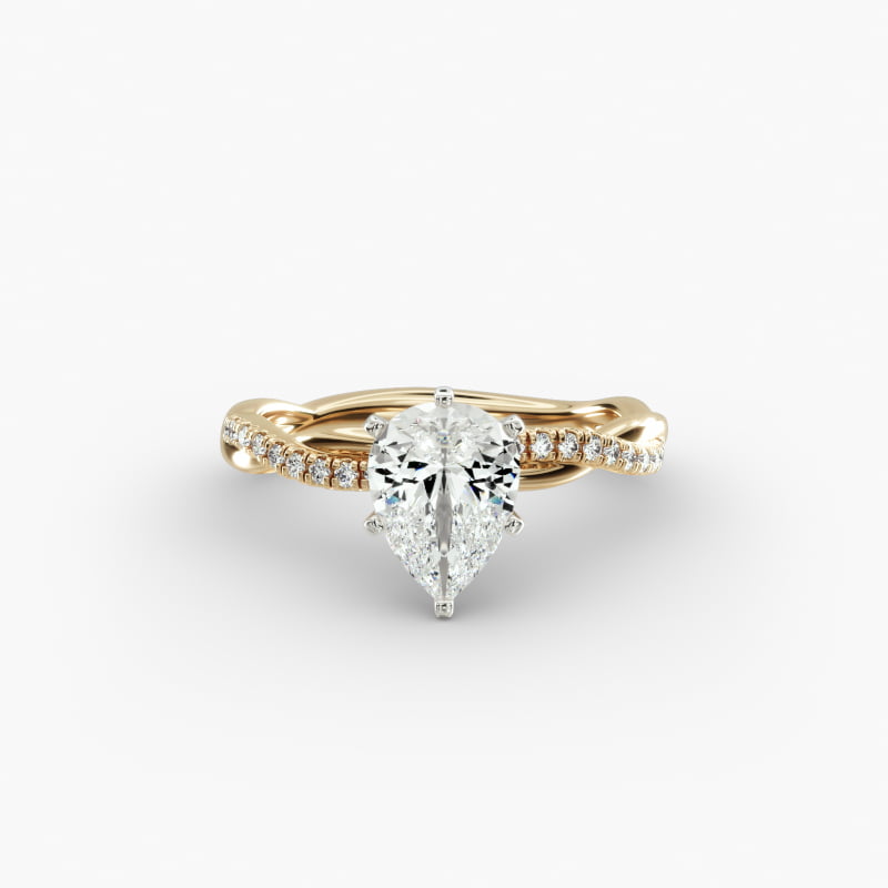 Petite Twist Lab-Grown Diamond Engagement Ring in 14k Yellow Gold (1/10 ct. tw.)