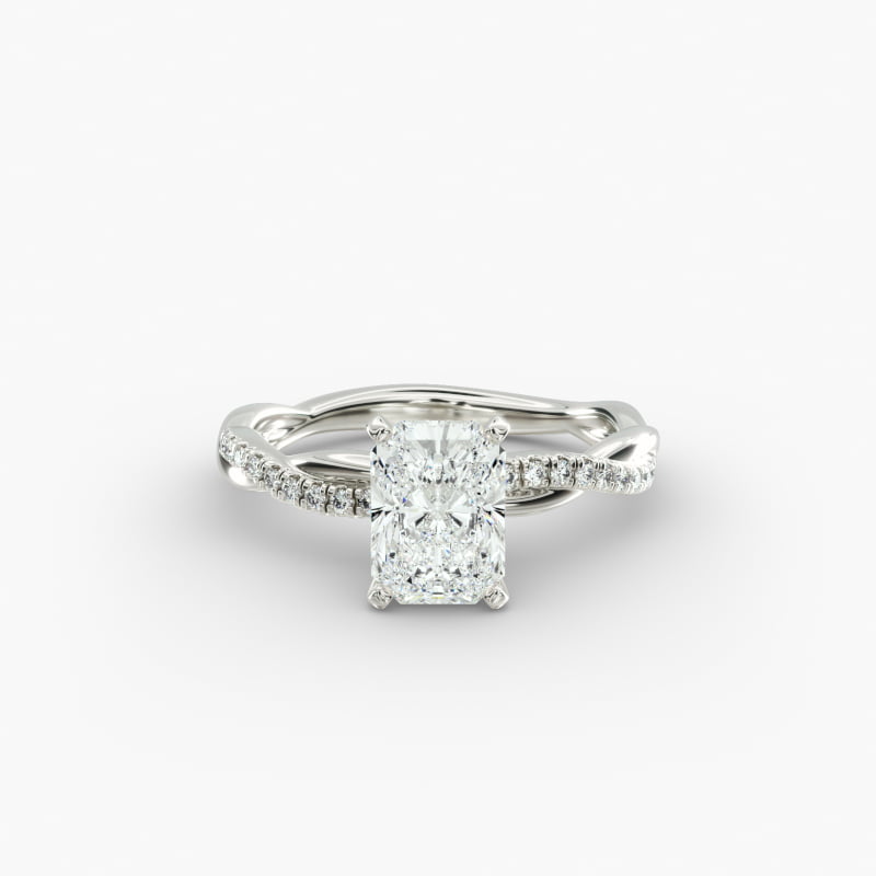 Petite Twist Diamond Engagement Ring in 14k White Gold (1/10 ct. tw.)
