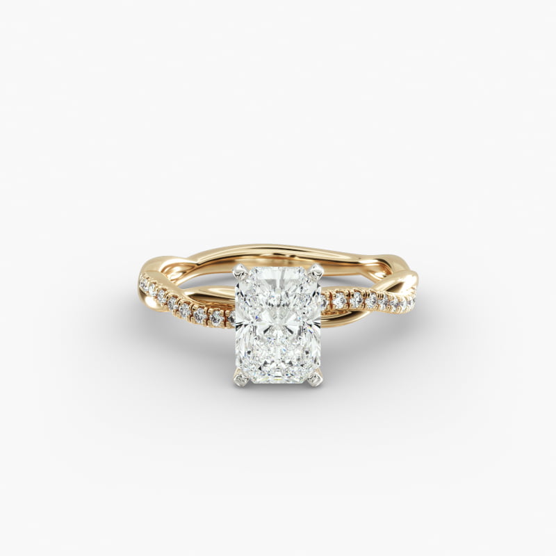 Petite Twist Lab-Grown Diamond Engagement Ring in 14k Yellow Gold (1/10 ct. tw.)