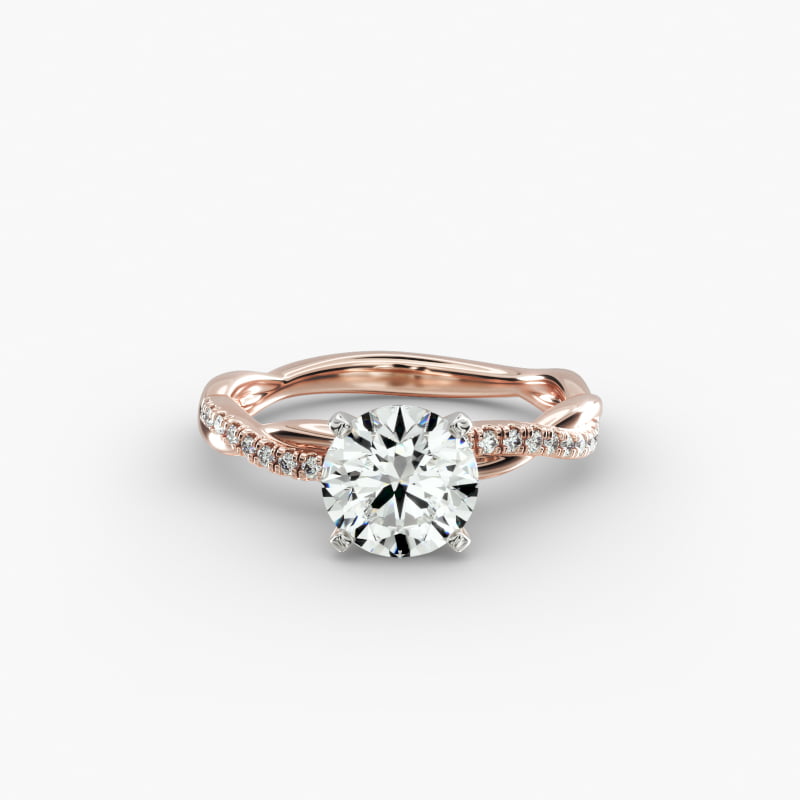 Petite Twist Diamond Engagement Ring in 14k Rose Gold (1/10 ct. tw.)