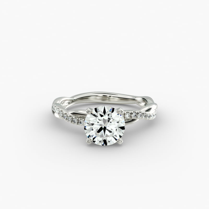 Petite Twist Diamond Engagement Ring in 14k White Gold (1/10 ct. tw.)